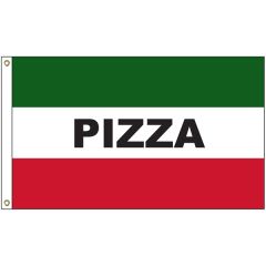Pizza 3 Ft X 5 Ft Message Flag With Heading and Grommets