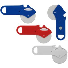 Pizza Cutter With Bottle Opener and Magnet Hold