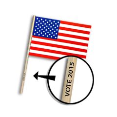 Plastic American Flag With Custom Direct Pad Printed Stick