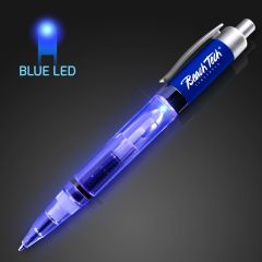 Plastic LED Pen With Blue Barrel