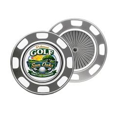 Platinum Poker Chip With Removable Ball Marker