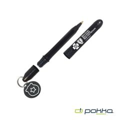 Pokka Pocket Pen W/Dock & Chrome Keyring & Charm