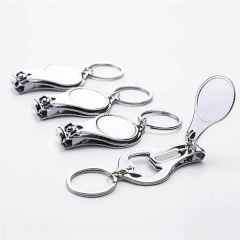 Polished Chrome Mini Nail Clipper Keyring