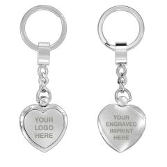 Polished Metal Heart Key Chain