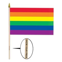 Polyester Rainbow Flag With A 1-Color Direct Pad Print
