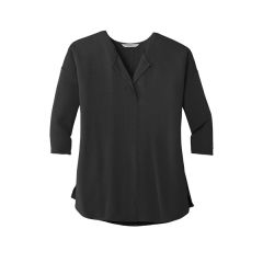 Port Authority Ladies Concept 3/4-Sleeve Soft Split Neck ...