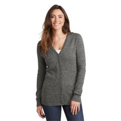Port Authority Ladies Marled Cardigan Sweater.