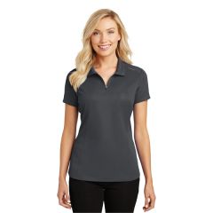 Port Authority Ladies Pinpoint Mesh Zip Polo.