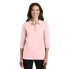 Port Authority Ladies Silk Touch 3/4-Sleeve Polo.