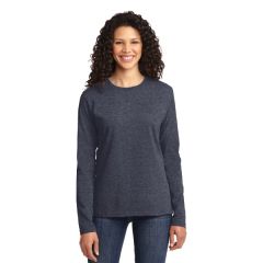 Port & Company Ladies Long Sleeve Core Cotton Tee.