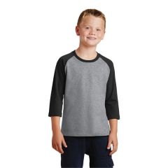 Port & Company Youth Core Blend 3/4-Sleeve Raglan Tee.