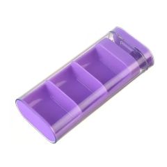 Portable 3-Compartment Transparent Pill Box