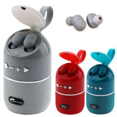 Portable Bluetooth Speaker With Wireless Sports Headphone