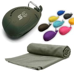 Portable Cooling Quick-Dry Sports Towel Whale-Shaped Case