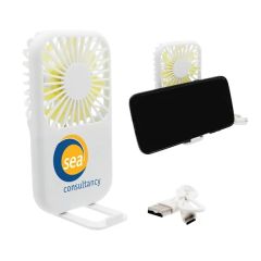 Portable Fan With Phone Holder, Full Color Digital