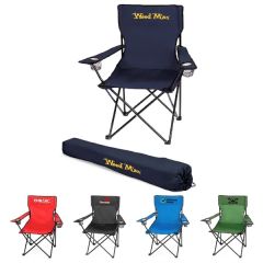 Portable Folding Chair W/ Cup Holders&carry Bag,holds 300 Lbs