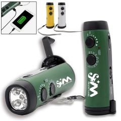 Portable Hand Crank Travel Camping LED Flashlight Radio