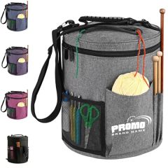 Portable Knitting Storage Bag With Yarn Organizer