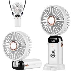 Portable Mini Handheld Fan With LED Display Rechargeable