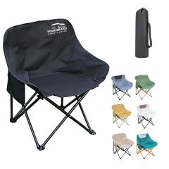 Portable Outdoor Folding Camp Chairs With Beverage Holder