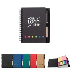 Portable Spiral Notepad Set Sticky Note Index Tabs Notebook