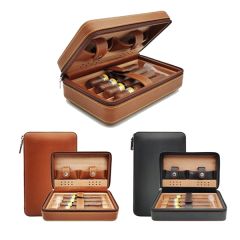 Portable Travel Leather Cigar Case