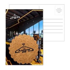 Post Card With Flower Cork Coaster