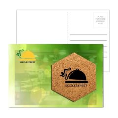 Post Card With Hexagon Cork Coaster