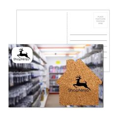 Post Card With House Shaped Cork Coaster