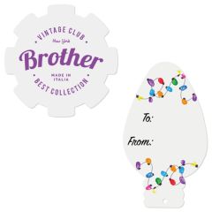 Promo Tag Card Stock 12pt Custom Shape 16-24 Sq In - White