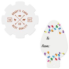 Promo Tag Card Stock 24pt Custom Shape 16-24 Sq In - White