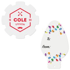 Promo Tag Card Stock 24pt Custom Shape 1-15 Sq In - White
