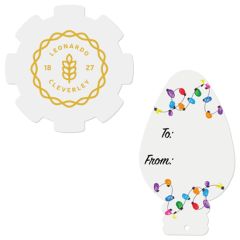 Promo Tag Card Stock 24pt Custom Shape 25-36 Sq In - White