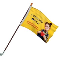 Promotional 2 Ft X 3 Ft Flag Kit With Pole and Silver Bracket