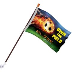 Promotional 2 Ft X 3 Ft Flag Kit With Pole and White Bracket