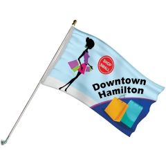 Promotional 3 Ft X 5 Ft Flag Kit With Pole and Silver Bracket
