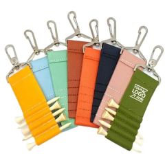 PU Leather Golf Tee Holder With Buckle