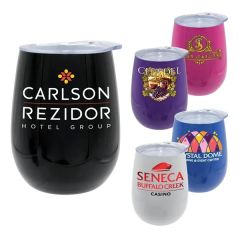 Pure 12 Oz Recycled Wine Glass With Lid, Full Color Digital
