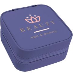 Purple Leatherette Travel Jewelry Box