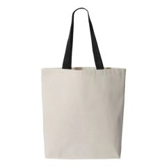 Q-Tees 11L Canvas Tote With Contrast-Color Handles