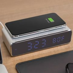 Qi Charging Alarm Clock With Thermostat
