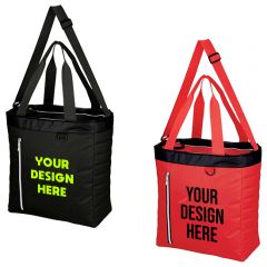 Quilted Slim Line Kooler Tote Bag
