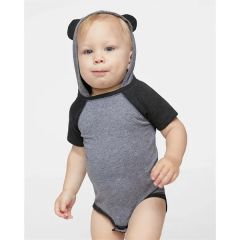 Rabbit Skins Infant Fine Jersey Raglan Bodysuit With Hood
