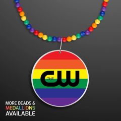 Rainbow Beads Necklace With Medallion Non-Light Up