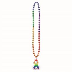 Rainbow Beads W/ A Custom Shaped Medallion