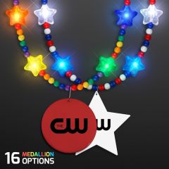 Rainbow Light Up Star Beads With Medallions