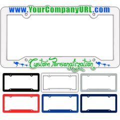 Raised 3-D Plastic License Plate Frames White
