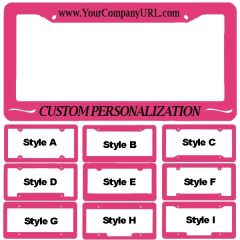Raised Pink 3-D Plastic License Plate Frames