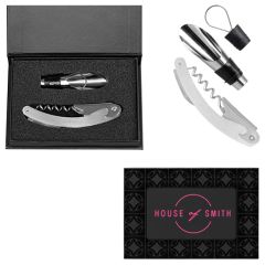 Raven Stainless Steel & Silicone Wine Set & Gift Box-2 Pcs