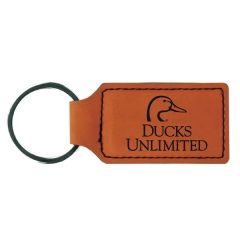 Rawhide Laserable Leatherette Rectangle Keychain